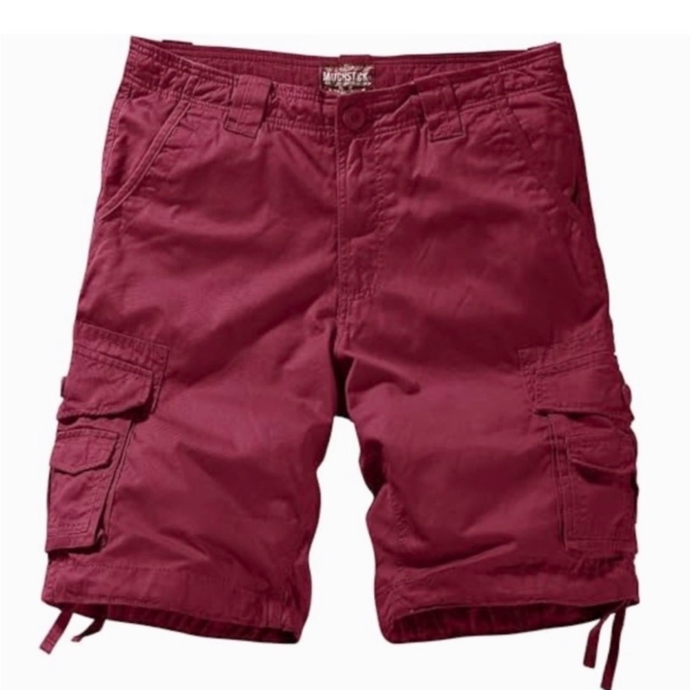 Match and Matchstick cargo shorts utility pockets Gorpcore plum red 3 XL NWT